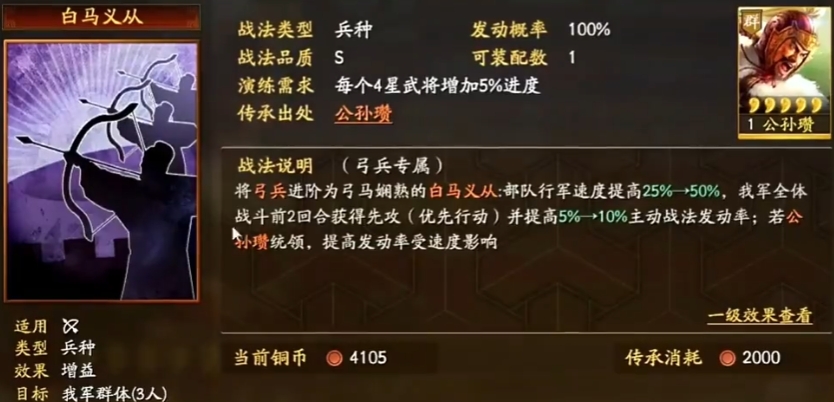 三国志战略版公孙瓒带什么战法好